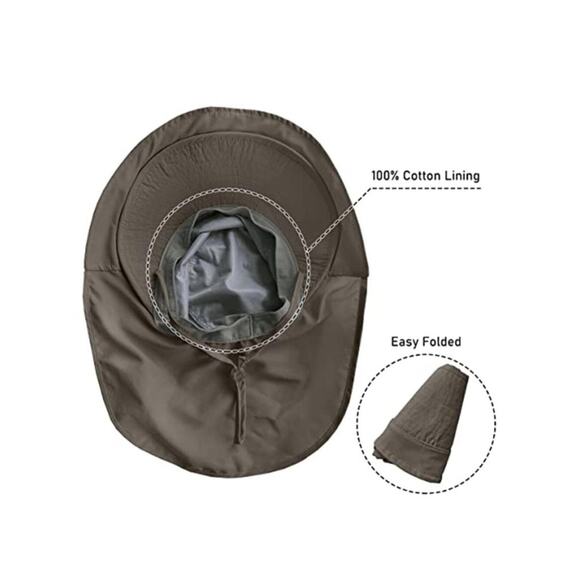 2 Pack Sun Hat UPF 50+ Wide Brim and Ponytail Hole, Hiking Safari Hat with Neck main image 6